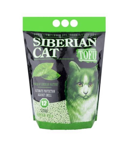 Сибирская кошка Тофу Наполнитель комкующийся Зеленый чай 12л