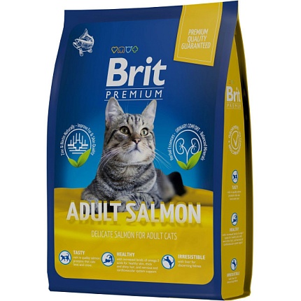 BRIT Premium Cat Adult Salmon сухой корм.для взрослых кошек премиум класса  Лосось  400г