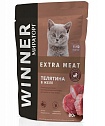 WINNER Extra Meat для котят от 1 до 12 мес Телятина в желе, 0,08 кг*24шт