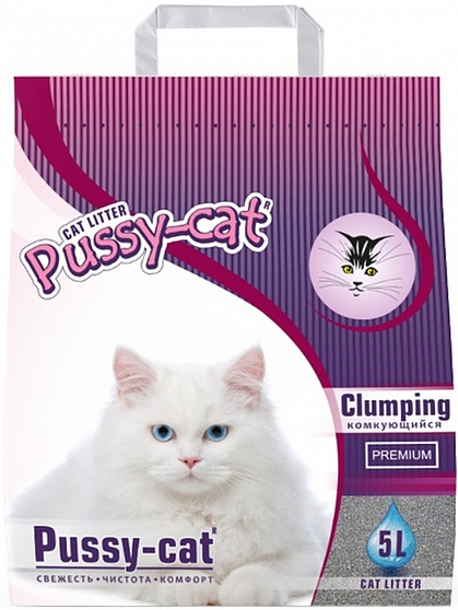 Пуси Кэт Premium Clumping Наполнитель комкующийся 5л*4кг
