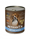 PETVADOR Полноценный сбалансированный влажный корм для собак всех стадий жизни (ягненок), 0,40 кг
