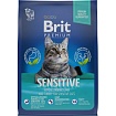BRIT Premium Cat Sensitive сухой корм.для взр.чувств кошек премиум класса  Ягненок и Индейка  400г
