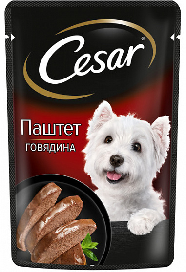 Cesar, Паштет с говядиной, пауч 0,080 кг
