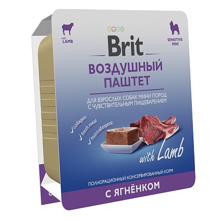 BRIT Premium Паштет воздушный для собак мини пород с чувст. пищ. Ягненок 100г