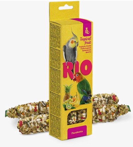 Rio, Палочки для средних попугаев с тропическими фруктами 2х75гр.