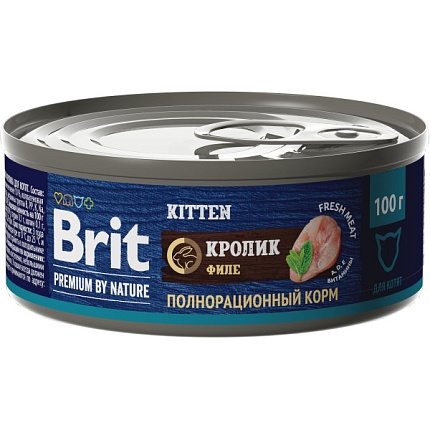 BRIT Premium By Nature Консервы для котят с мясом Кролика 100г