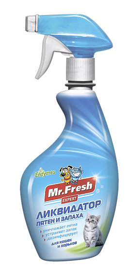 Mr.Fresh Expert 3в1 Ликвидатор пятен и запаха для кошек и хорьков (спрей) 500мл