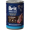 BRIT Premium By Nature Консервы для взрослых собак всех пород с чувст. пищ. Ягненком и Гречкой 410г