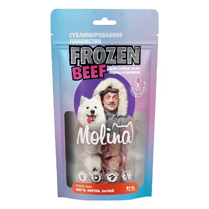 Molina "Frozen Beef" Сублимированное лакомство для собак и щенков Корень бычий 65гр