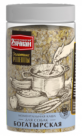 Четвероногий гурман, Моментальная каша для собак "Богатырская", 300 г