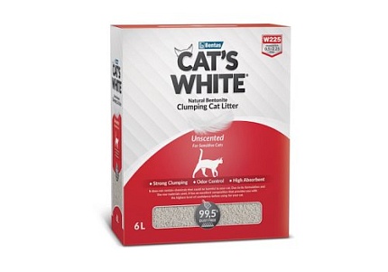 CAT'S WHITE Unscented Наполнитель без ароматизатора 6л 