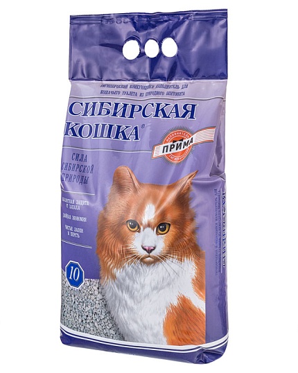 Сибирская кошка Прима Наполнитель комкующийся 10кг