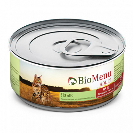 BIO MENU кон.для кошек паштет Язык 100г