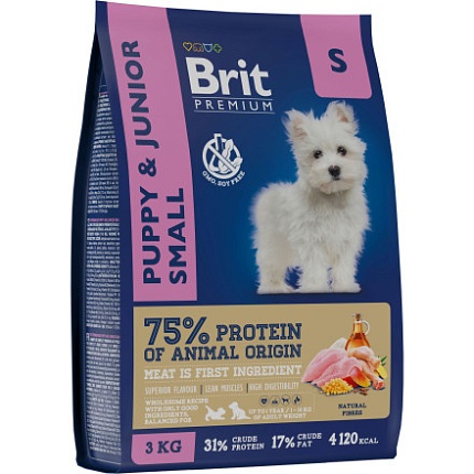 BRIT Premium Dog Adult Small .для взр собак мелких пород Курица 3кг
