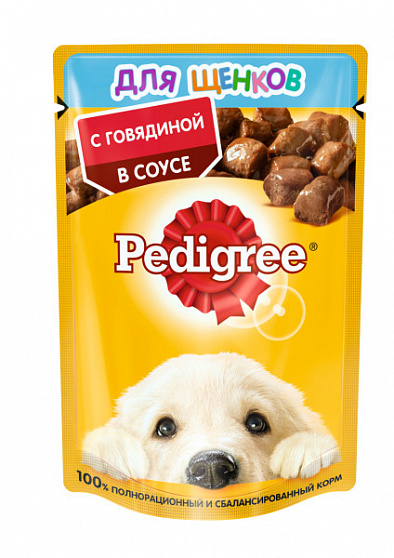 PEDIGREE "Говядина" для щенков пауч 0,085 кг 1х28 шт