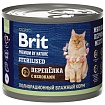 BRIT Premium By Nature Консервы для стеризованных кошек с мясом Перепелки и Яблок 200г