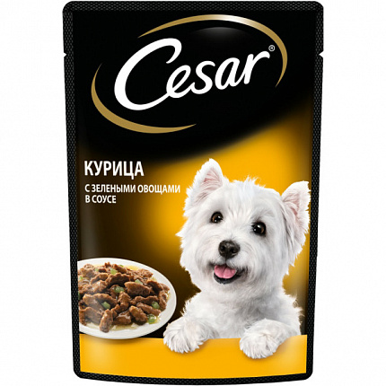 Cesar, Курица с зелеными овощами, пауч 0,085 кг