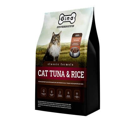 Gina Classic Adult Cat Tuna & Rice 3кг (Китай)