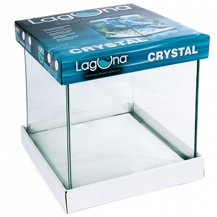 Аквариум "Crystal" 6001B, 15л, черный, 250*250*250мм