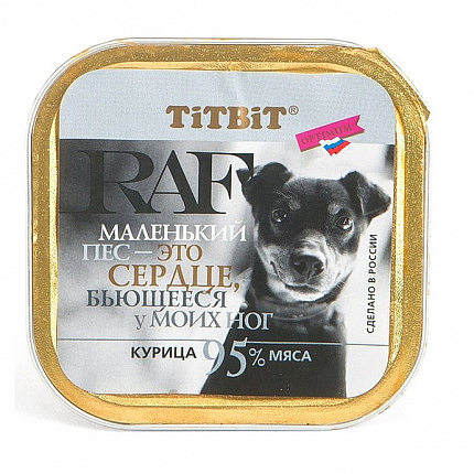 TiTBiT Консервы для собак RAF Курица 100 г - ламистер