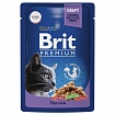 Брит Premium пауч для взрослых кошек Треска в соусе 85г