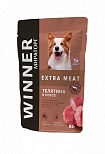 WINNER Extra Meat с телятиной в соусе для взросл.собак всех пород 0,085 кг*24шт