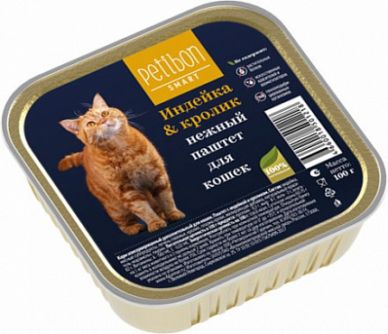 Petibon Smart Паштет для кошек 100 г с индейкой и кроликом